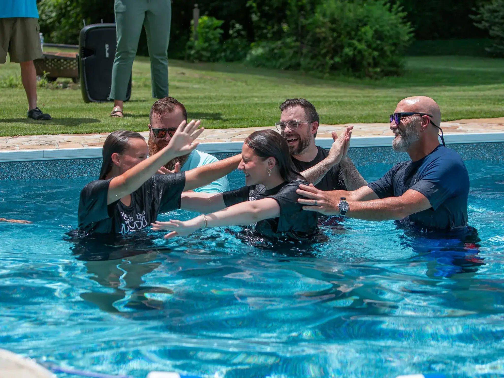 A baptism celebrated by the Good News Co. community.